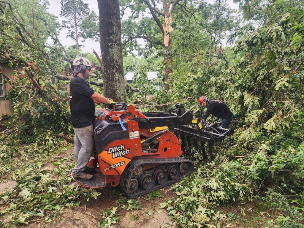 Clearing storm damaged trees